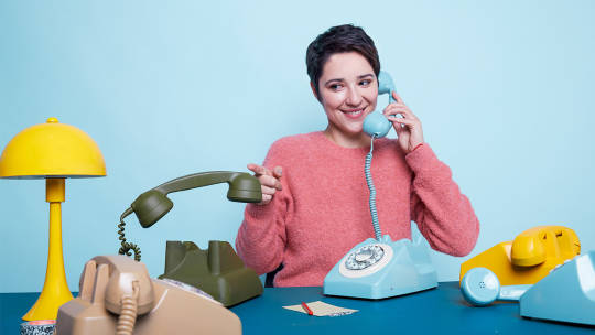 Mailchimp customer service member providing phone support.