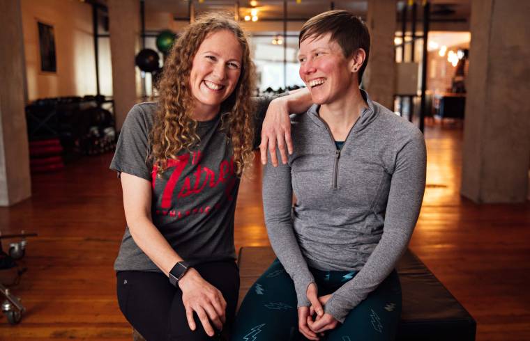 A portrait of 17th Street Athletic Club co-founders and fitness coaches Shannon Boughn and Marissa Axell.