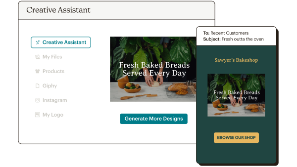 Creative Assistant Abstract UI Sawyer's Bakeshop Static