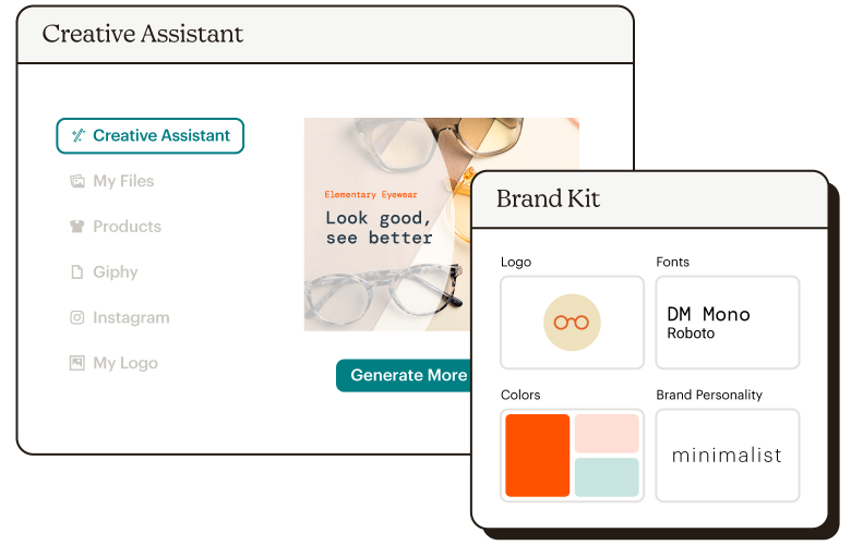 Creative Assistant Brand Kit Abstract UI Elementary Eyewear Static