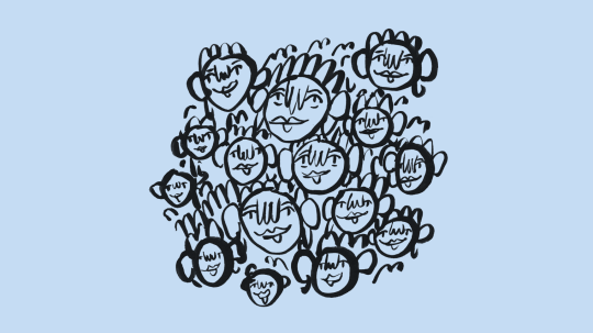 Illustration of a bunch of faces