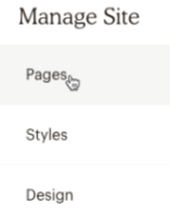 Manage Site - Pages